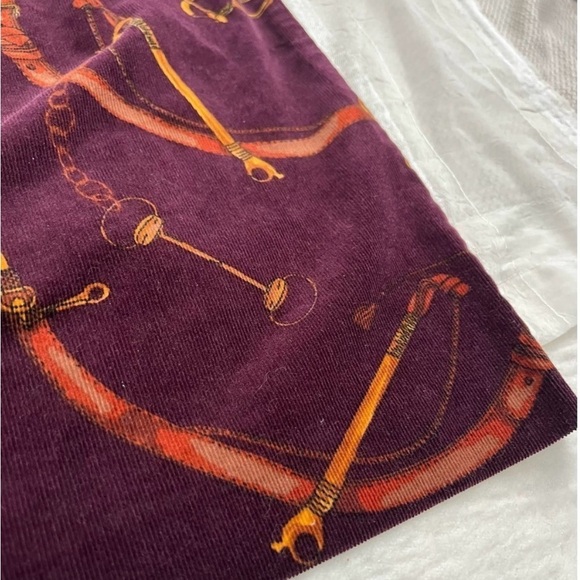 Talbots Skirt Women’s 16 Burgundy Equestrian Horse Corduroy Mini NWT - Picture 2 of 6